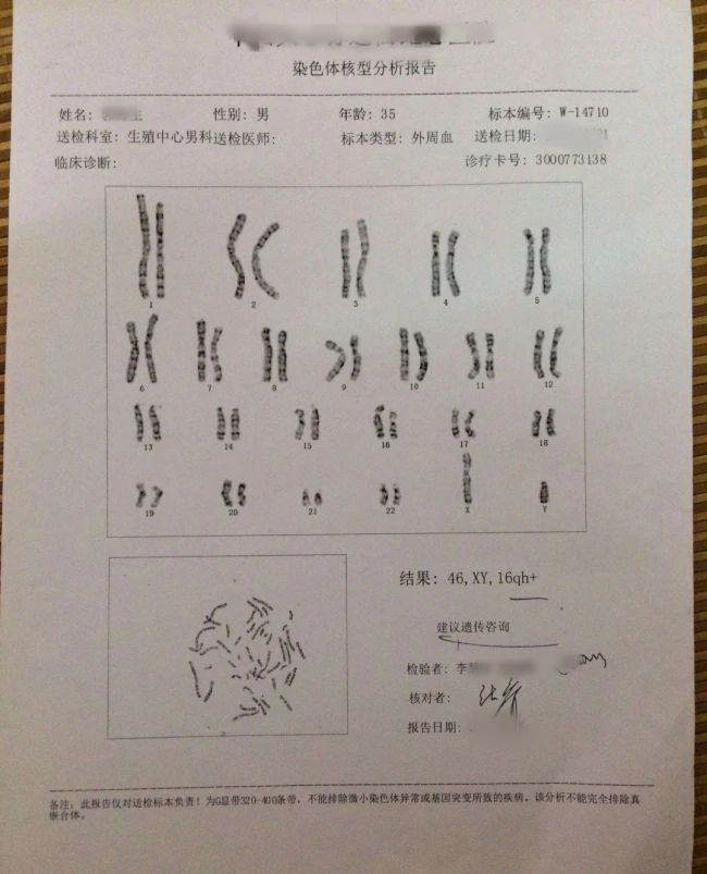 老公染色體異常導(dǎo)致心酸的試管路程